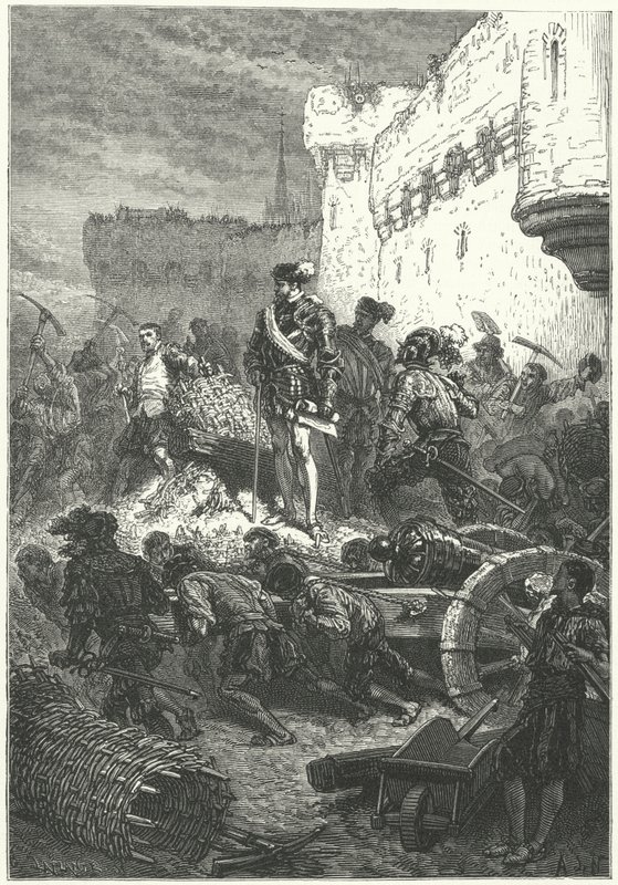 Francis, hertug af Guise, der fører tilsyn med opførelsen af forsvaret af Metz, 1552 af Alphonse Marie de after Neuville