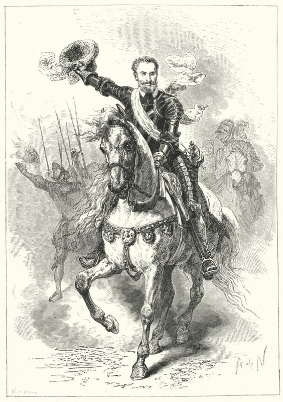 Henrik IV af Frankrig i slaget ved Ivry, 1590 af Alphonse Marie de after Neuville