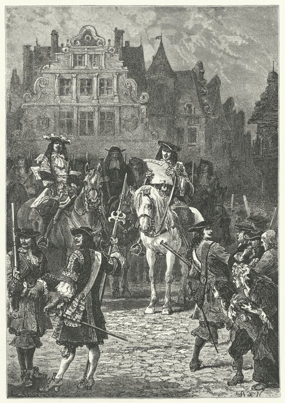 Proklamation af ophævelsen af Ediktet af Nantes af Ludvig XIV, 1685 af Alphonse Marie de after Neuville