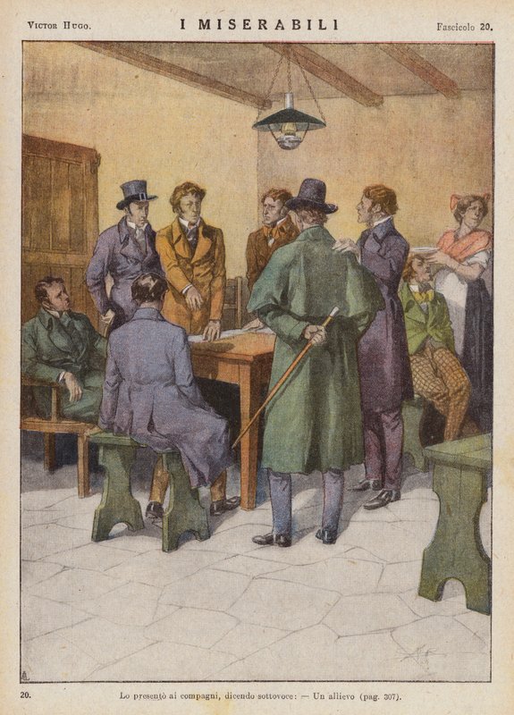 Illustration til Les Miserables af Victor Hugo (farvelitografi) af Ambrogio Lombardi