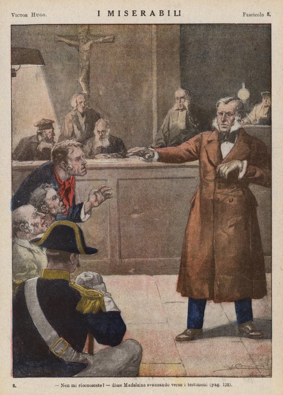 Illustration til Les Miserables af Victor Hugo (farvelitografi) af Ambrogio Lombardi