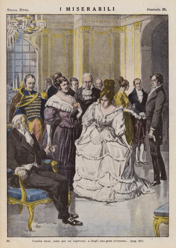 Illustration til Les Miserables af Victor Hugo (farvelitografi) af Ambrogio Lombardi