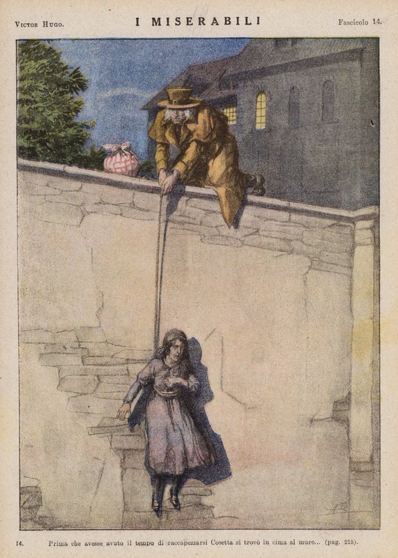 Illustration til Les Miserables af Victor Hugo (farvelitografi) af Ambrogio Lombardi