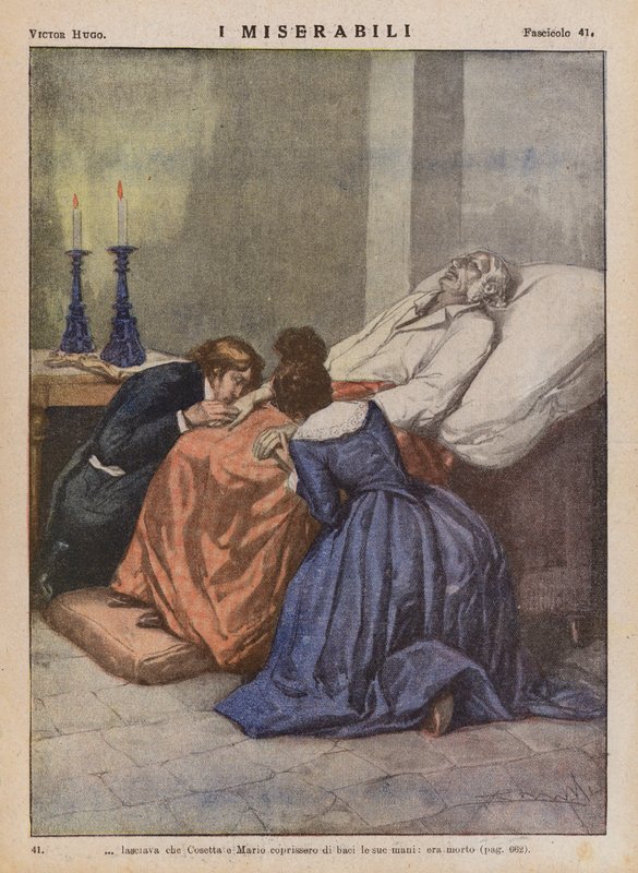 Illustration til Les Miserables af Victor Hugo (farvelitografi) af Ambrogio Lombardi