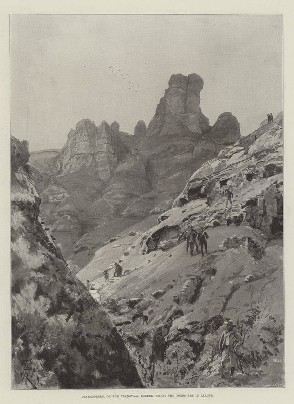 Drakensberg, ved Transvaals grænse, hvor boerne er i Laager af Amedee Forestier