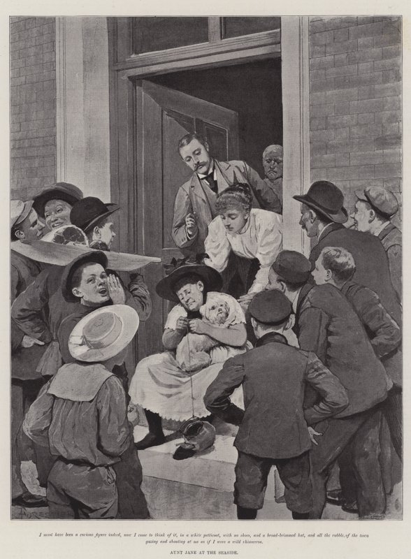 Illustration til tante Jane ved havet, af The Late Lord Brabourne af Amedee Forestier