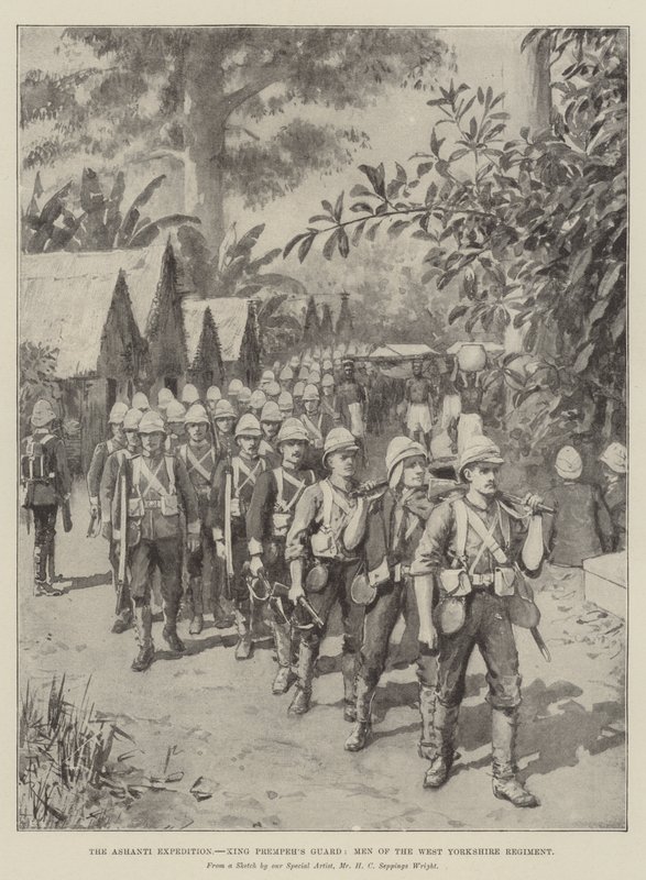 Ashanti-ekspeditionen, Kong Prempehs garde, mænd fra West Yorkshire Regiment af Amedee Forestier