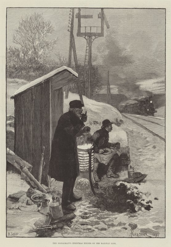 Signalmandens julemiddag på jernbanen af Amedee Forestier