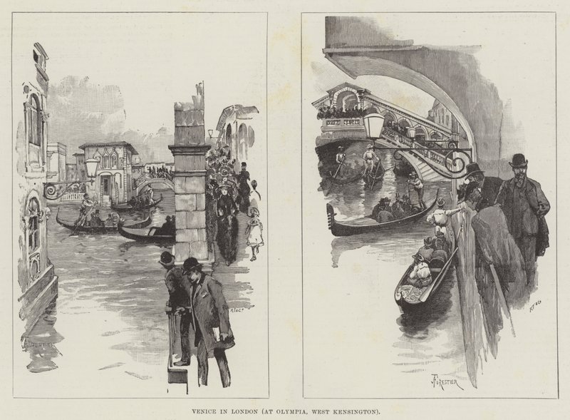 Venedig i London, ved Olympia, West Kensington af Amedee Forestier
