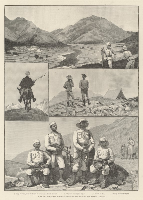 Med Niti Field Force, Sketches on the Road to Thibet Frontier af Amedee Forestier