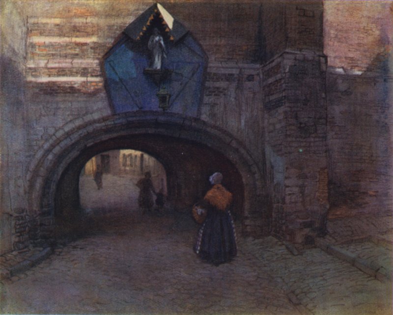 Buegang under Vieille Boucherie, Antwerpen af after Amedee Forestier