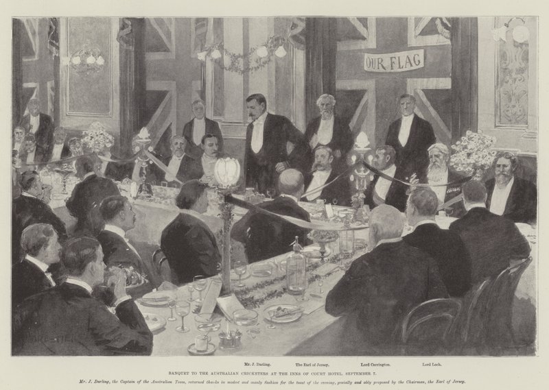 Banket for de australske cricketspillere på Inns of Court Hotel, 7. september af Amedee Forestier