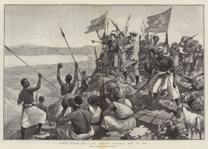 Første udsigt over Albert-søen Nyanza, 13. december 1887 af Amedee Forestier