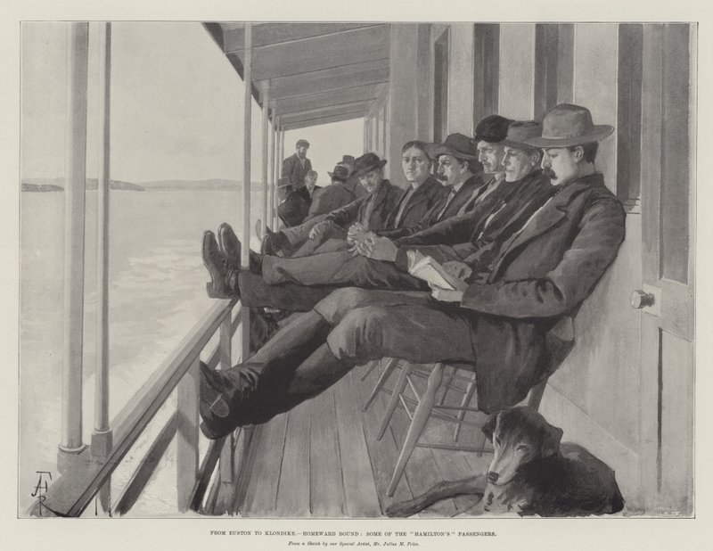 Fra Euston til Klondike, hjemad, nogle af Hamiltons passagerer af Amedee Forestier