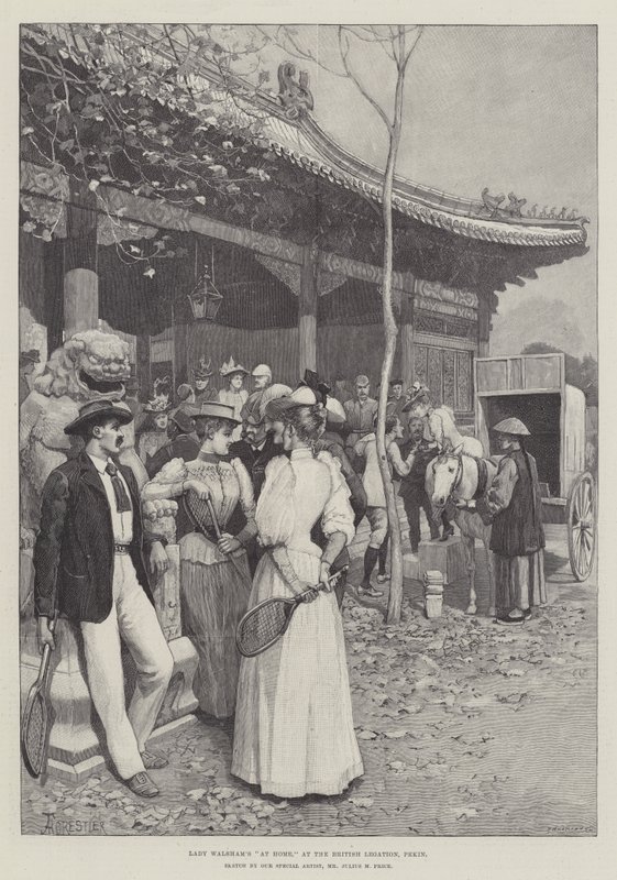 Lady Walsham er hjemme hos den britiske legation, Pekin af Amedee Forestier