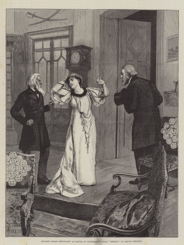 Madame Sarah Bernhardt som Magda i Sudermanns Skuespil Heimat, på Dalys Teater af Amedee Forestier