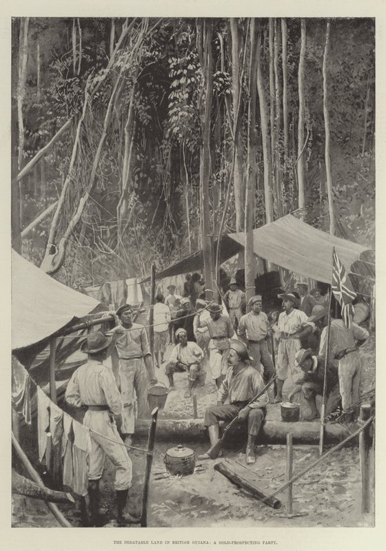 Det diskutable land i Britisk Guyana, en guldprospekteringsfest af Amedee Forestier