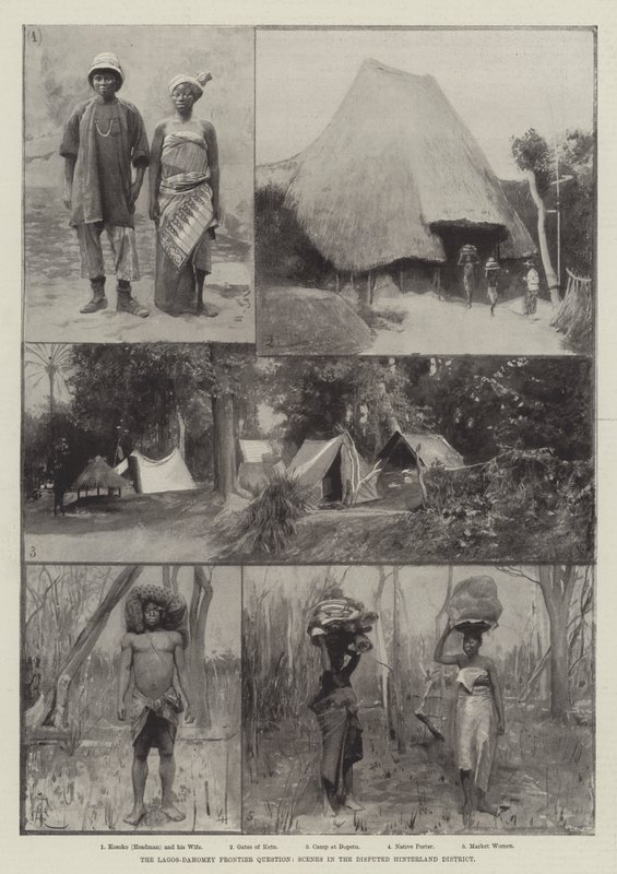 Grænsespørgsmålet mellem Lagos og Dahomey, scener i det omstridte baglandsdistrikt af Amedee Forestier