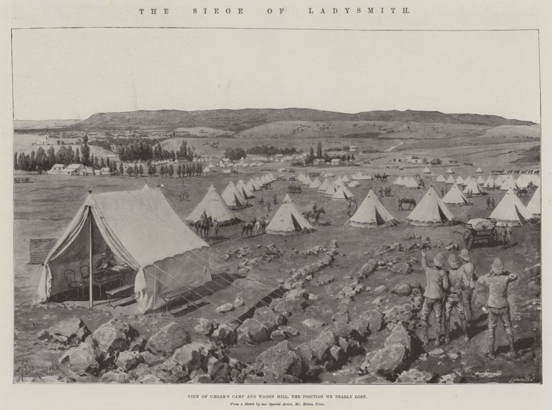 Belejringen af Ladysmith litho af Amedee Forestier