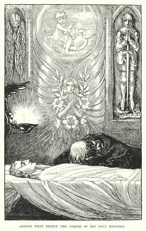 Ardens græd ved siden af liget af sin eneste bror (gravering) af Amelia M. (attr.to) Bowerley or Bauerle