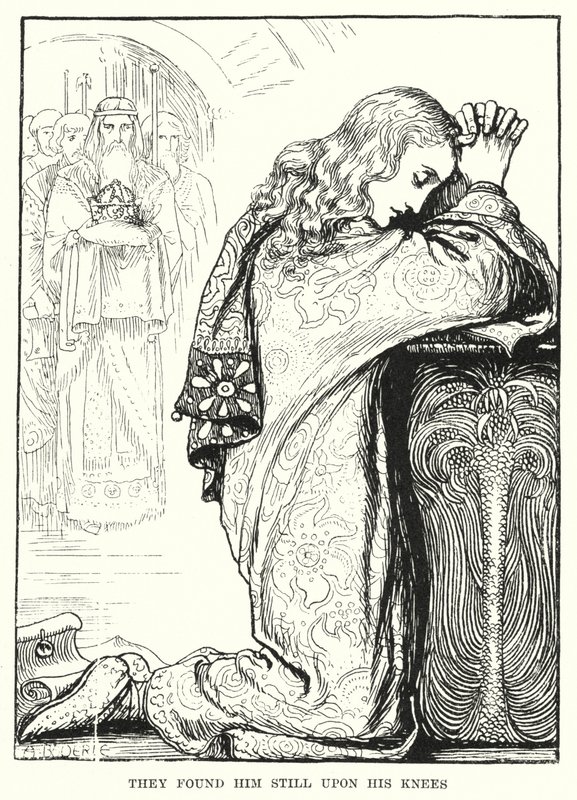 De fandt ham stadig på knæ (gravering) af Amelia M. (attr.to) Bowerley or Bauerle