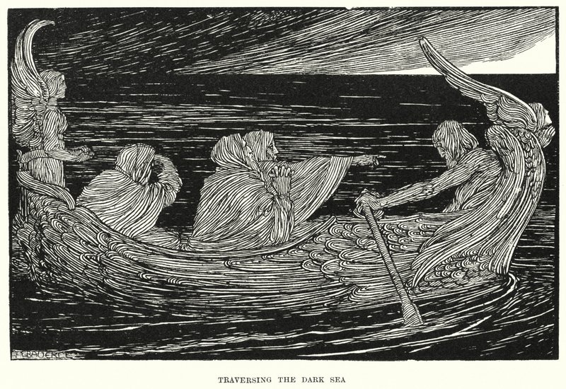 At krydse det mørke hav (gravering) af Amelia M. (attr.to) Bowerley or Bauerle