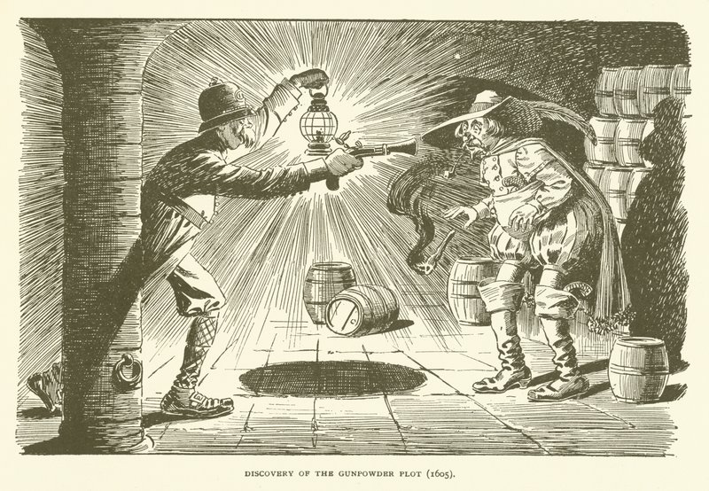 Opdagelsen af Krudtplottet (1605) af American School
