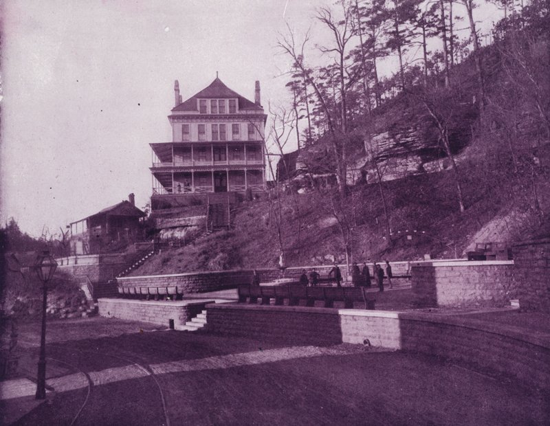 Basin Springs, Eureka Springs, Arkansas, på St Louis og San Francisco Railroad (s/h foto) af American Photographer (after)