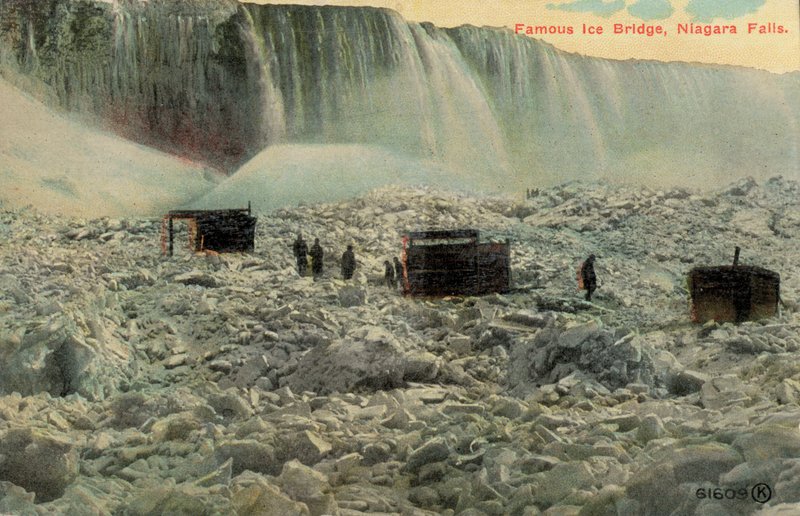 Berømt isbro ved Niagara Falls, New York, USA (farvet foto) af American Photographer (after)