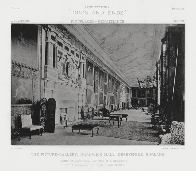 Pejs: The Picture-Gallery, Hardwick Hall, Derbyshire, England (s/h-foto) af American Photographer (after)