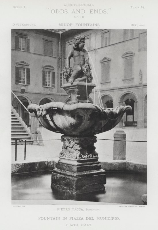 Springvand på Piazza Del Municipio, Prato, Italien (s/h foto) af American Photographer (after)