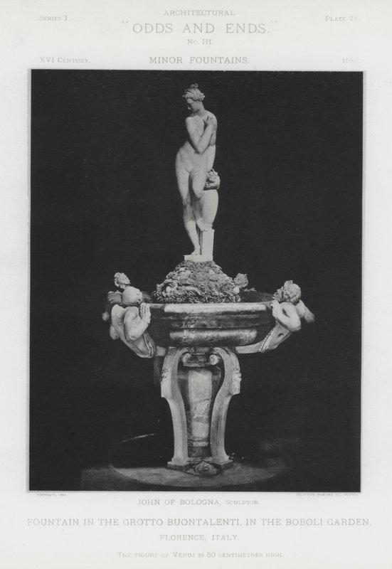 Springvand i Grotten Buontalenti, i Boboli-haven, Firenze, Italien (s/h-billede) af American Photographer (after)