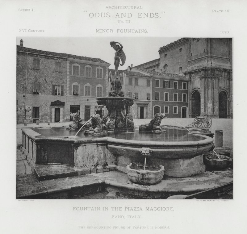 Springvand på Piazza Maggiore, Fano, Italien (s/h-billede) af American Photographer (after)