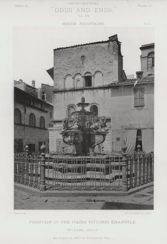 Springvand på Piazza Vittorio Emanuele, Viterbo, Italien (s/h foto) af American Photographer (after)