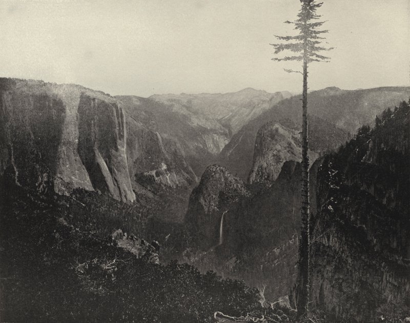 Generel udsigt over Yosemite Valley, Californien (s/h-billede) af American Photographer (after)