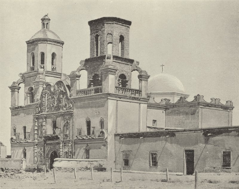 Mission San Xavier Del Bac, Arizona (s/h-billede) af American Photographer (after)