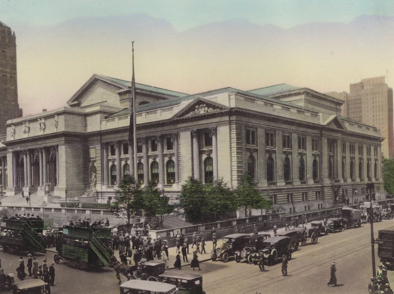 New York: Public Library, Fifth Avenue og West 42nd Street (foto) af American Photographer (after)