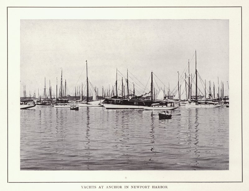 Newport, Rhode Island: Yachts ved anker i Newport Harbor (s/h foto) af American Photographer (after)