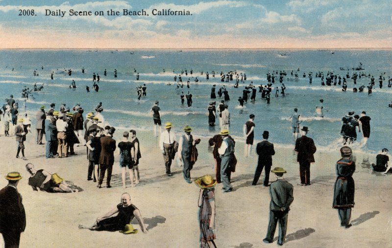 Folk slapper af på stranden, Californien, USA (foto) af American Photographer (after)