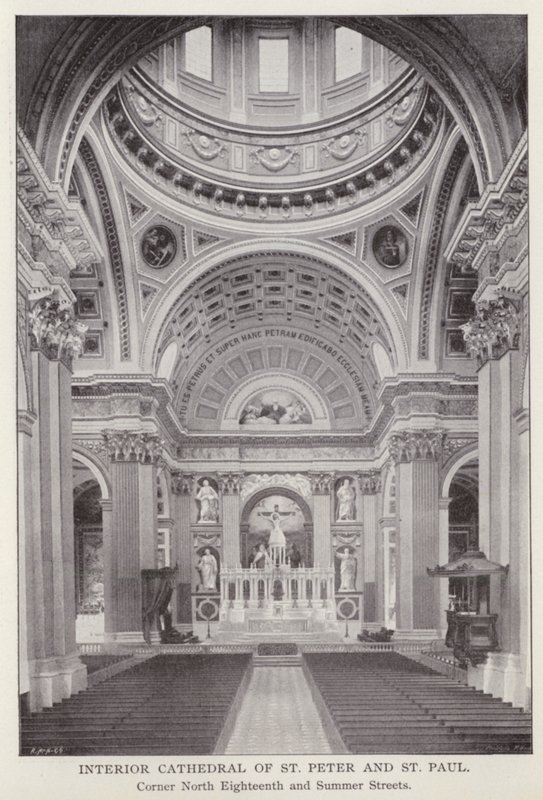 Philadelphia: Interior Cathedral of St Peter and St Paul, Corner North Eighteenth and Summer Streets (s/h foto) af American Photographer (after)