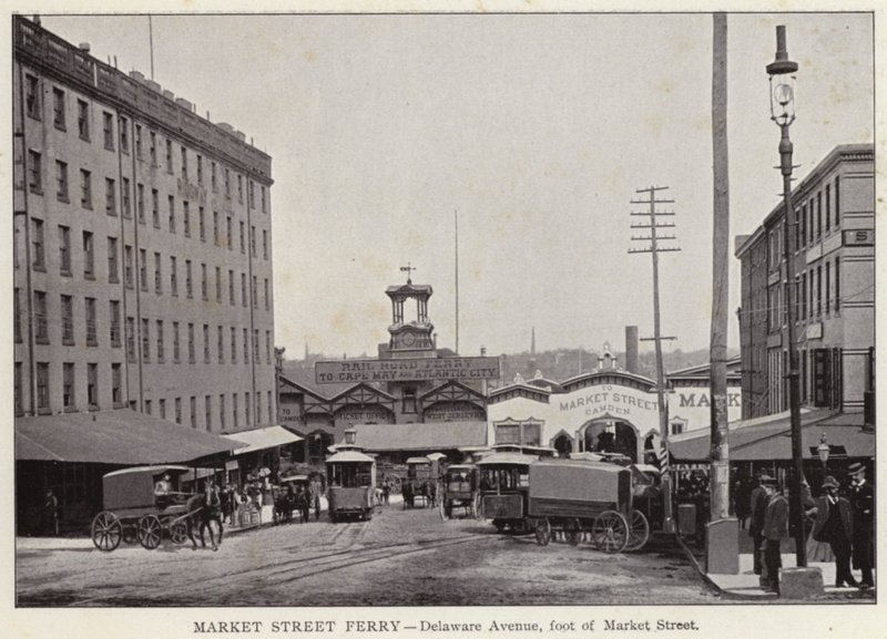 Philadelphia: Market Street Ferry, Delaware Avenue, foden af Market Street (s/h-billede) af American Photographer (after)
