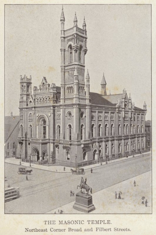 Philadelphia: The Masonic Temple, Northeast Corner Broad og Filbert Streets (s/h foto) af American Photographer (after)