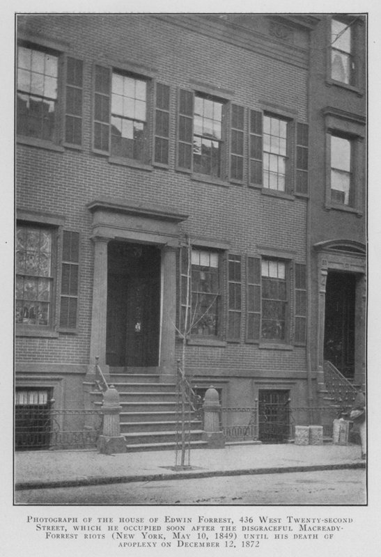 Fotografi af Edwin Forrests hus, 436 West Twenty-second Street, som han besatte kort efter de skændige Macready Forrest-optøjer (New York) af American Photographer (after)