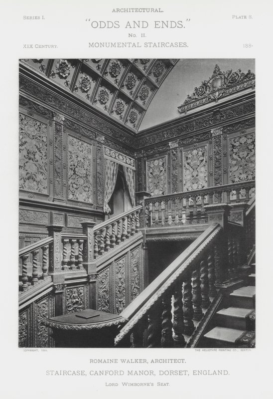 Staircase, Canford Manor, Dorset, England (s/h-billede) af American Photographer (after)