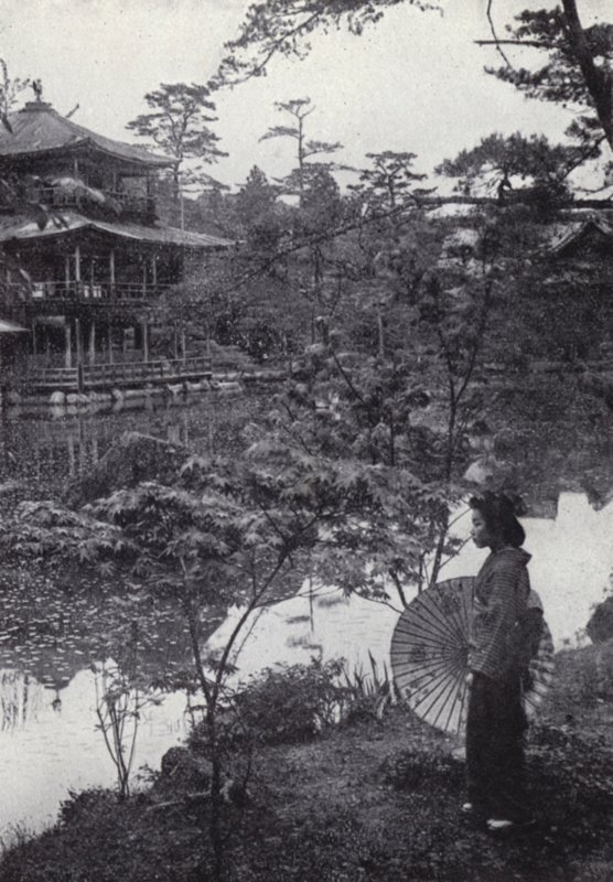 Den gyldne pavillon ved Kinkakuji (s/h foto) af American Photographer (after)