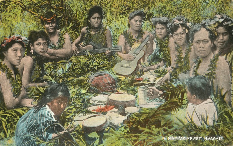 En indfødt fest, Hawaii (foto i farver) af American Photographer