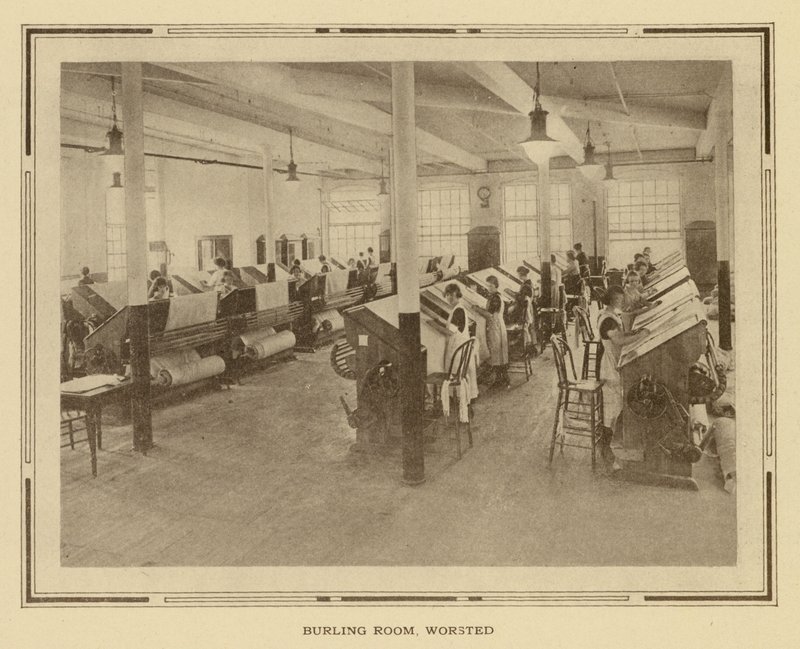 Amoskeag Manufacturing Company: Burling Room, Worsted (s/h-foto) af American Photographer