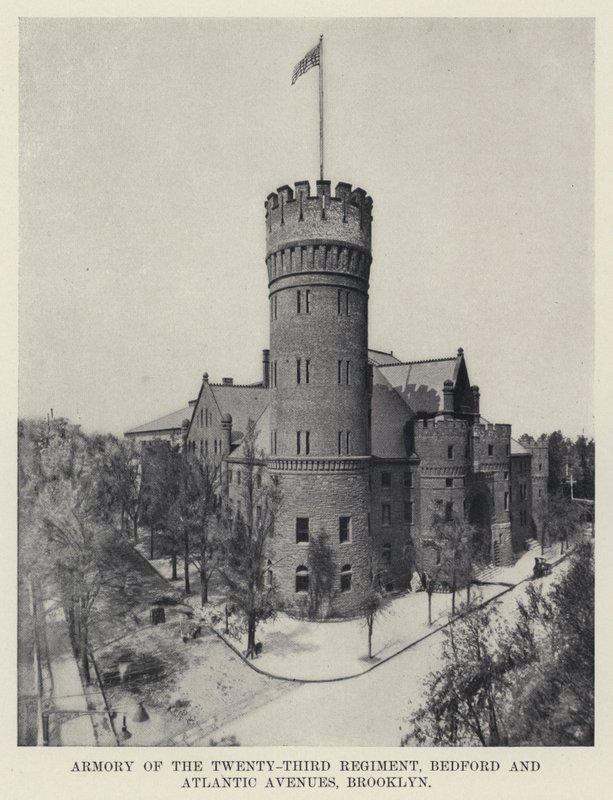 Armory of the Twenty-Third Regiment, Bedford and Atlantic Avenues, Brooklyn (s/h foto) af American Photographer