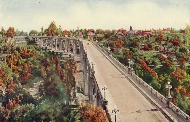 Arroyo Seco Bridge, Pasadena (farvefoto) af American Photographer