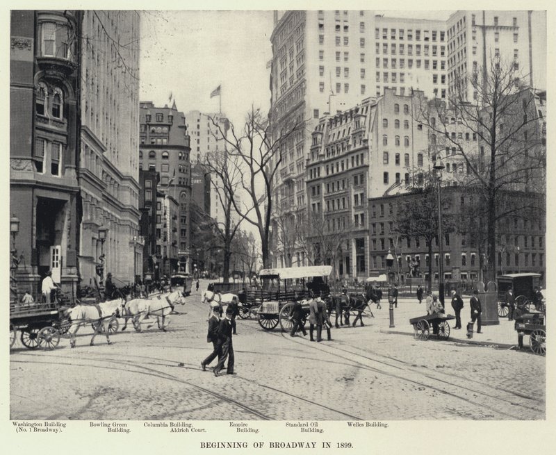 Begyndelsen af Broadway i 1899 (s/h foto) af American Photographer